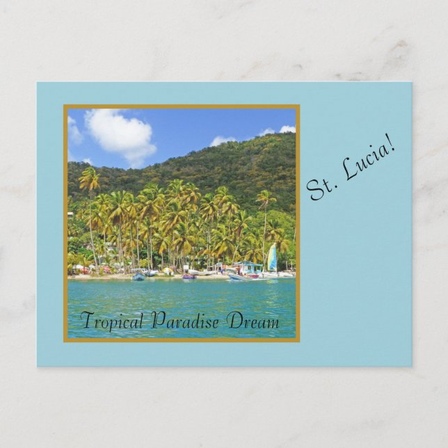 CARTÃO POSTAL RUAS. LUCIA: SONHO PARADISTA TROPICAL (Frente)