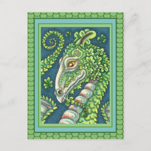 CARTÃO POSTAL RUAS. O GREEN SHAMROCK DRAGON DE PATRICK, FANTASIA