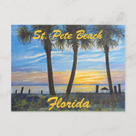CARTÃO POSTAL "RUAS. PETE BEACH FLORIDA PALMS POSTCARD"