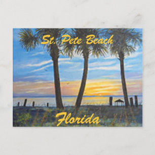 CARTÃO POSTAL "RUAS. PETE BEACH FLORIDA PALMS POSTCARD"