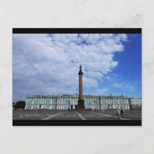 Cartão Postal Ruas: Petersburgo, Palácio de inverno e Coluna Ale