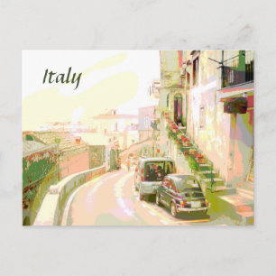 Cartão Postal Ruas traseiras do estilo do Poster de viagens ital