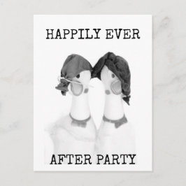 Cartão Postal Rubber Chickens Happily Ever After Party Postcard