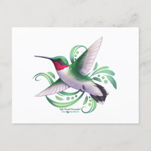 Cartão Postal Ruby Throated Hummingbird