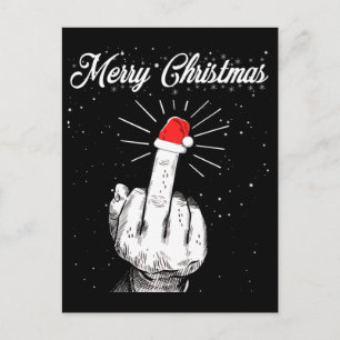Cartão Postal Rude Felry Christmas Middle Finger Xmas Ugly