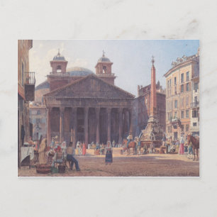 Cartão Postal Rudolf von Alt- O Panteão e a Piazza della