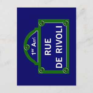 Cartão Postal Rue de Rivoli, Paris Street Sign
