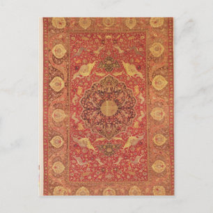 Cartão Postal Rug decorado com cenas de animais de combate