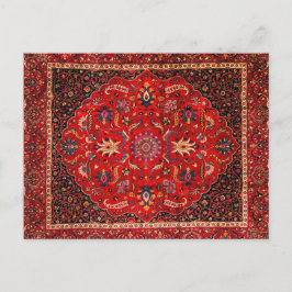 Cartão Postal Rug Persa Vermelho de Mashhad