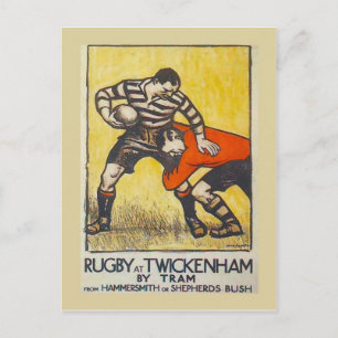 Cartão Postal Rugby em Twickenham por elétrico de Hammersmith
