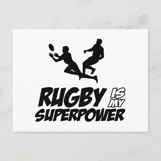 Cartão Postal Rugby meu super poder (Frente)