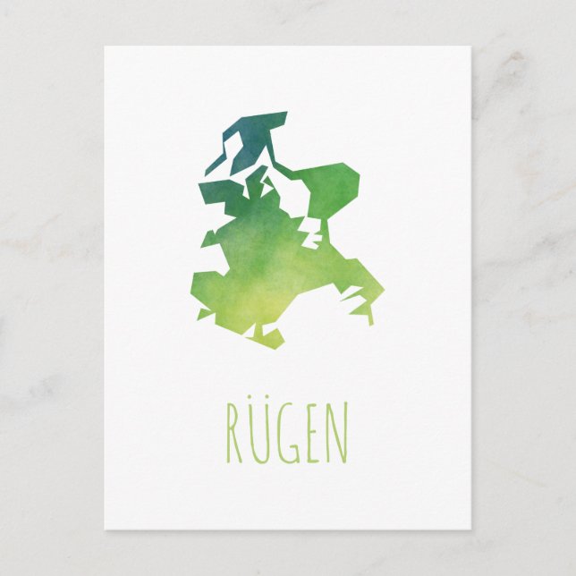 Cartão Postal Rügen Map (Frente)