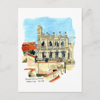Cartão Postal Ruína do Hotel Palacio Viena, Havana, Cuba