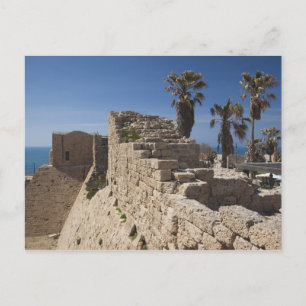 Cartão Postal Ruínas de Caesarea do porto construído por Herod, 