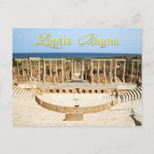 Cartão Postal Ruínas do Teatro em Leptis Magna, Líbia