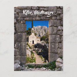 Cartão Postal Ruínas em Kotor, Montenegro
