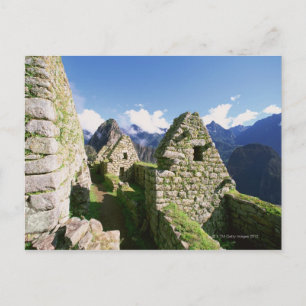 Cartão Postal Ruínas incas em Machu Picchu nos Andes