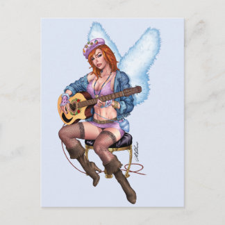 Cartão Postal Ruiva Tocando Anjo pela Al Rio
