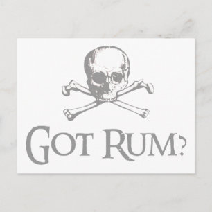 Cartão Postal Rum Skull e Crossbones