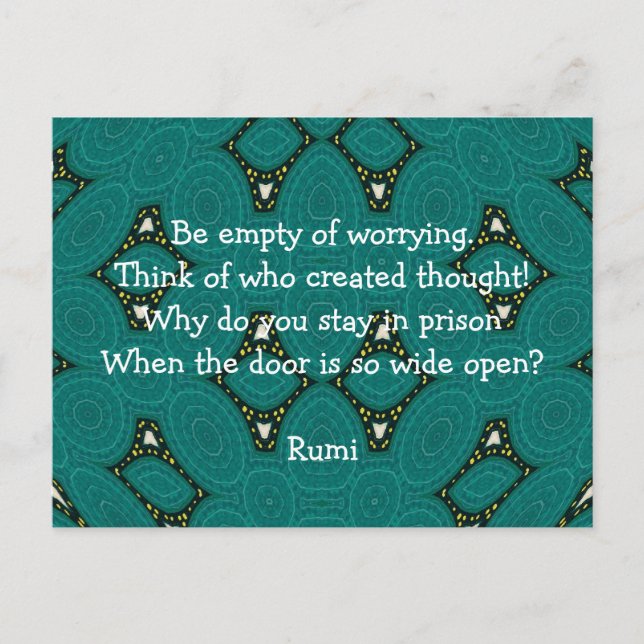 Cartão Postal Rumi Inspirational quote With Tribal Design (Frente)