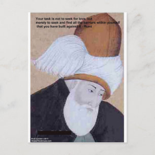 Cartão Postal Rumi "Obstáculos Do Amor" Citação Sobre Ofertas