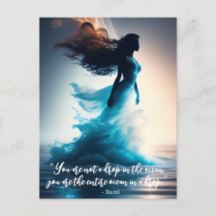 Cartão Postal Rumi Ocean Quote Dreamscape