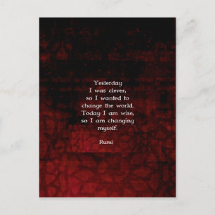 Cartão Postal Rumi Wisdom Cita Sobre Mudanças E Limpeza