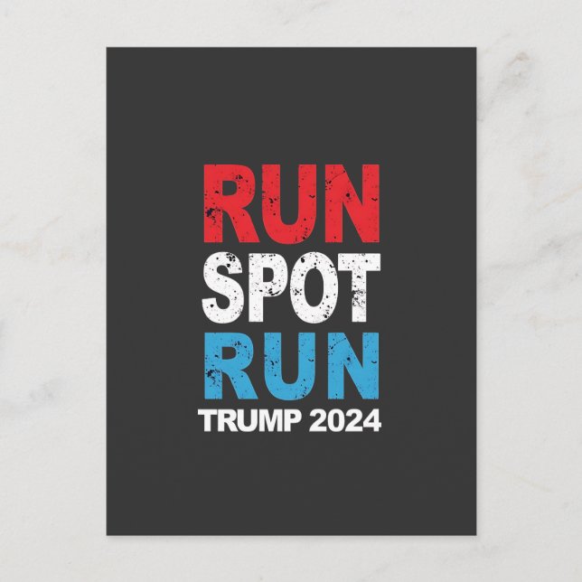 Cartão Postal Run Spot Run Trump 2024 eleição Trump Vance (Frente)