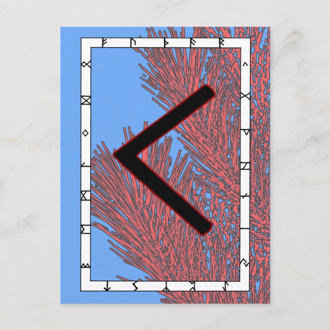 Cartão Postal Rune Kenaz - Cartão-postal de conhecimento (Frente)