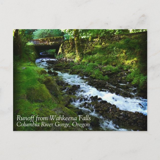 Cartão Postal Runoff de Wahkeena Falls, Oregon (Frente)