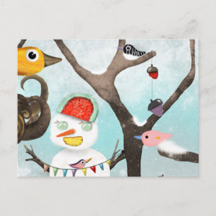 Cartão Postal Rupydetequila Winter Snowman
