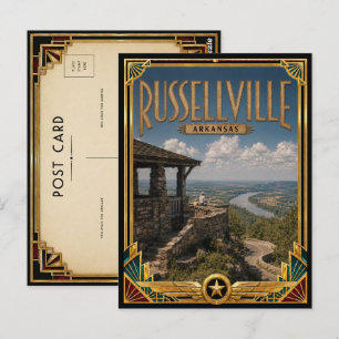 Cartão Postal Russellville Arkansas Arte Deco Vintage Idade Dour