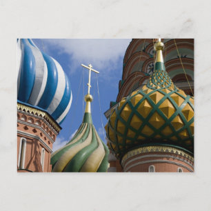 Cartão Postal Rússia, Moscou, Praça Vermelha. Basílica de São Ba