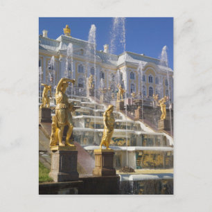 Cartão Postal Rússia, São Petersburgo, A Grande Cascata,