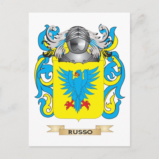 Cartão Postal Russo Casaco de Armas (Crest Familiar) (Frente)