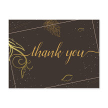 Russo marrom e branco Obrigado Cartão-postal