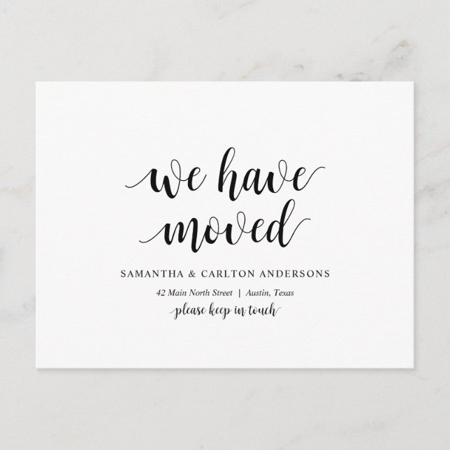 Cartão Postal Russo Moderno, Mudamos, Anúncio De Endereço (Frente)