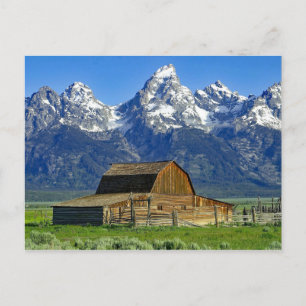 Cartão Postal Rustic Barn Mountain Landscape Photo