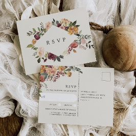 Cartão Postal Rustic Bloom Floral Weding Meal Choice RSVP