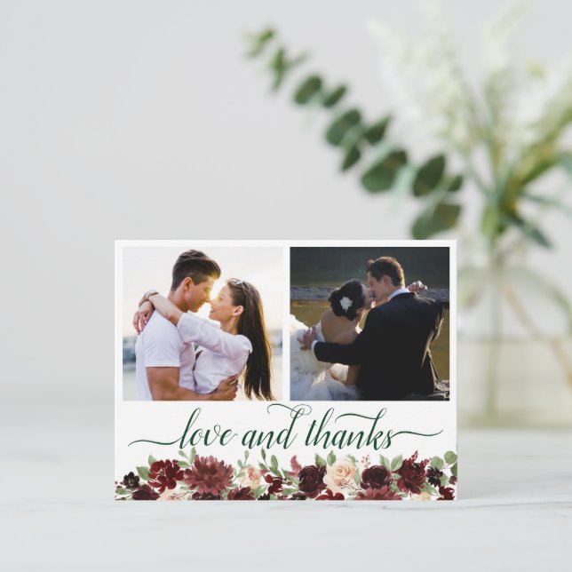 Cartão Postal Rustic Blooms | Terracotta 2 Fotografias Amar e Ob (Em pé/Frente)