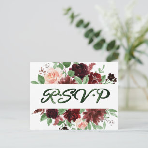 Cartão Postal Rustic Blooms   Terracotta e Marsala RSVP Entree