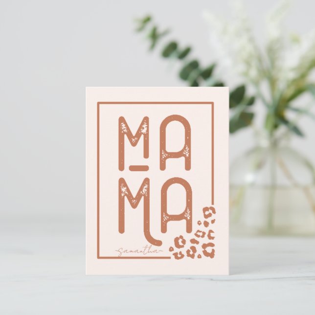 Cartão Postal Rustic Boho Mama (Em pé/Frente)