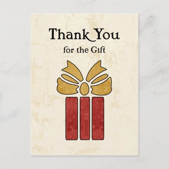 Cartão Postal Rustic Brown e Yellow Obrigado pelo presente (Frente)