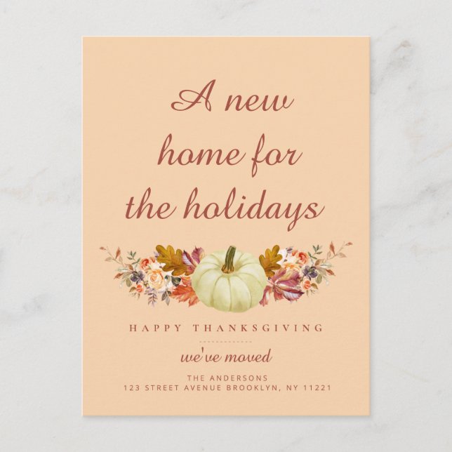 Cartão Postal rustic deixa o anúncio comovente da ação de graças (Frente)