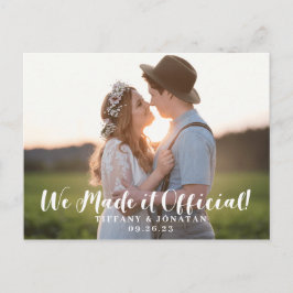 Cartão Postal Rustic Fizemos um Anúncio Oficial de Elopement