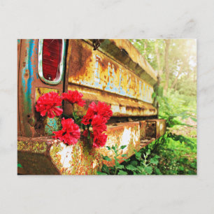 Cartão Postal Rustic Floral and Fazenda Truck