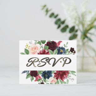 Cartão Postal Rustic Floral   Escolha da Refeição Vermelha Mar