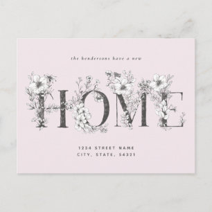 Cartão Postal Rustic Floral New Address EDITABLE Cores