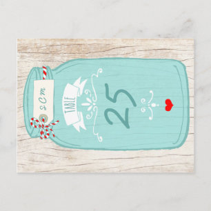Cartão Postal Rustic Mason Jar no Latido Ilustrated Wedding