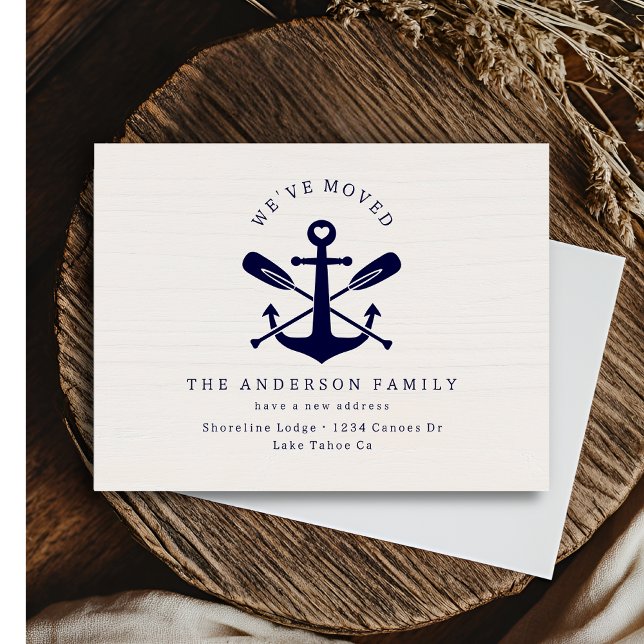 Cartão Postal Rustic, mudamos o novo endereço Marinho de praia n (Criador carregado)